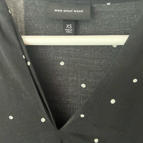 Who What Wear black with white polka dot maxi dress size xs - Picture 2 of 2